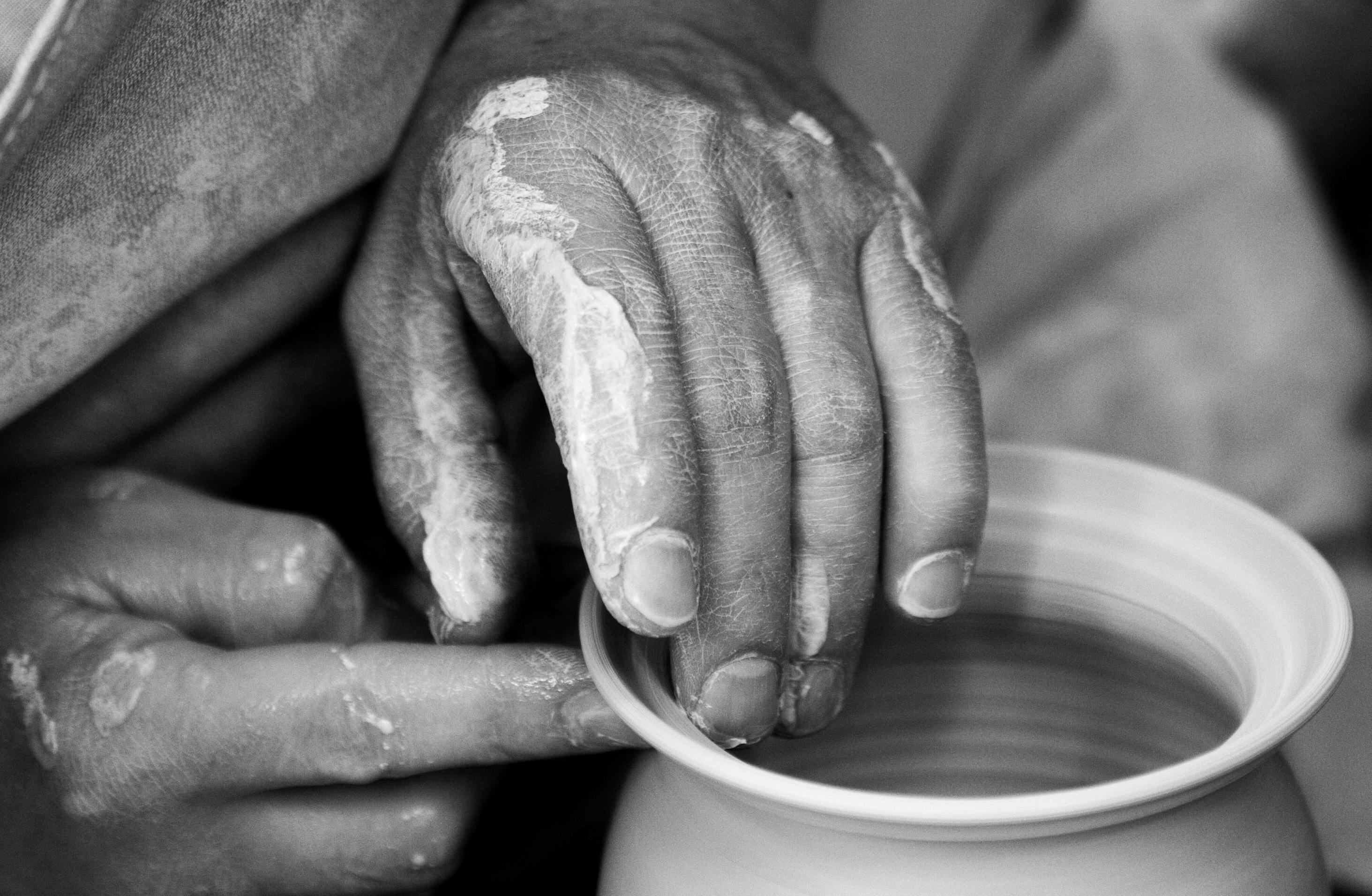 pottery hands